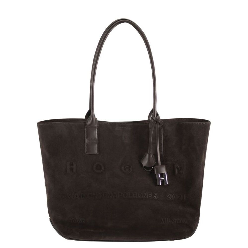 Hogan Women Suede Tote Bag With Embossed Logo